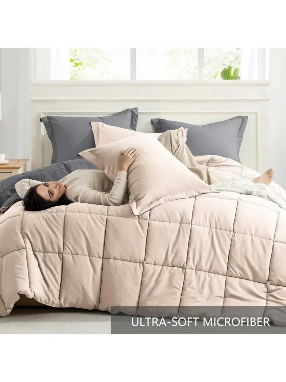 3-Piece Queen Comforter Set - Lightweight, Soft Bedding for Cozy Bedrooms